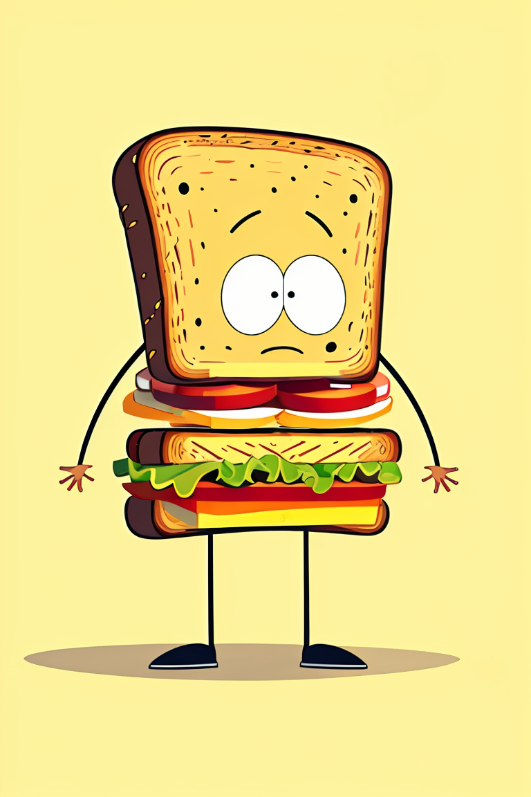 404587-3408800747-master piece,high quality,a sandwich,cartoon Character,illustration,_lora_【卡通IP】食物夸张拟人 插画&3D风格_v1.0_0.8_,.png